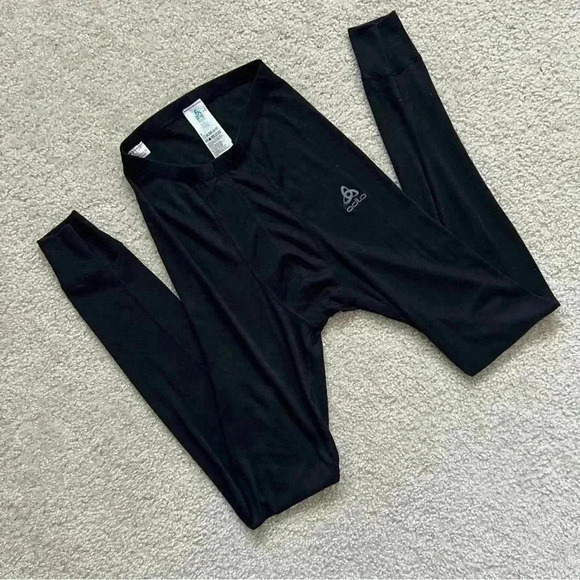 Odlo Base Layer Men’s Pants Polyester Size Small Black Outdoor Snow Active - Picture 3 of 13